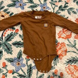 Carhartt Brown Long Sleeve Baby Bodysuit